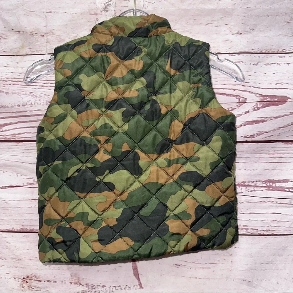 Boys Baby Gap Camouflage Puff Vest 6-12 Months